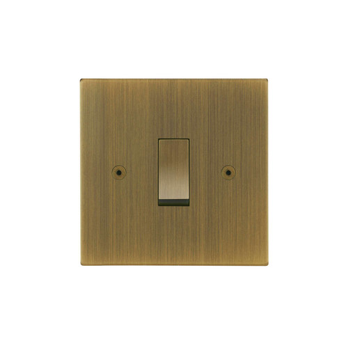 Horizon Square Rocker Switch 1 gang retractive Antique Brass