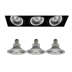 Grid Trimless Triple LED Series 2 AR70 3 x 8W Warm White (2700K) Downlight incl. Driver 30° Black