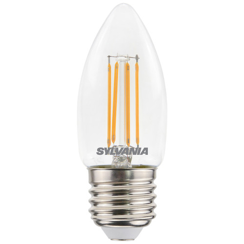 LED Clear Filament Candle Light Bulb 35mm 470lm Dimmable ES 4.5W 2700K Warm White