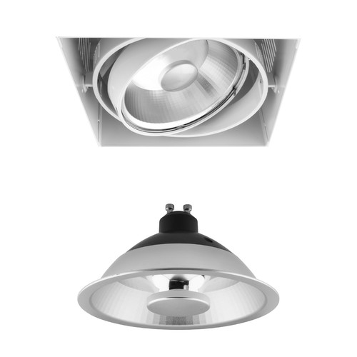 Grid Trimless Double Reality ES111 LED Short 12W Dimmable (2700K Warm White) Downlight 35° White