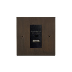 Horizon Square USB-A+C Charger Dual USB Chocolate Bronze