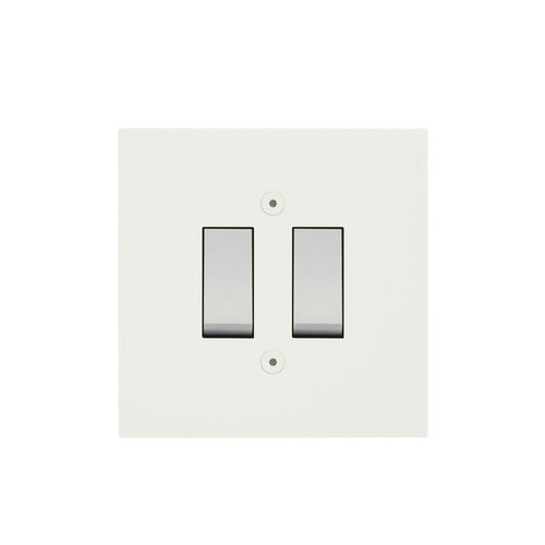 Horizon Square Rocker Switch 2 gang 20 amp 2 way Matt White