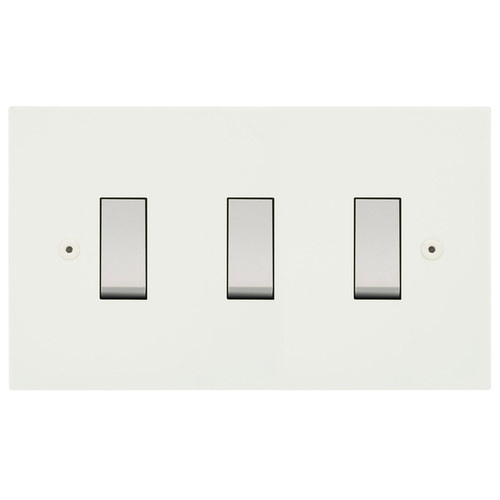 Horizon Square Rocker Switch 3 gang 20 amp 2 way Matt White