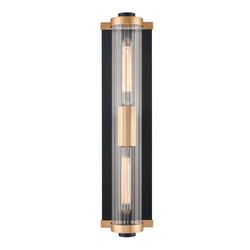 Charleston IP44 Wall Light WB422 Black / Brass 2x15W