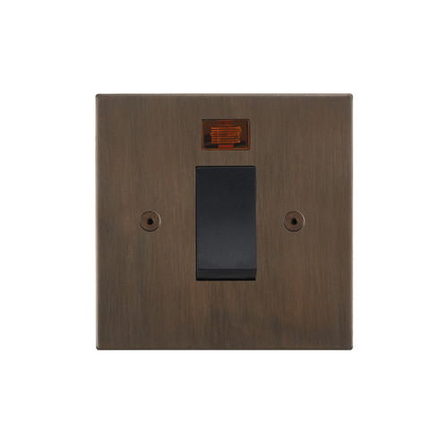 Horizon Square Cooker Switch 1 gang plate 45 amp cooker neon Chocolate Bronze
