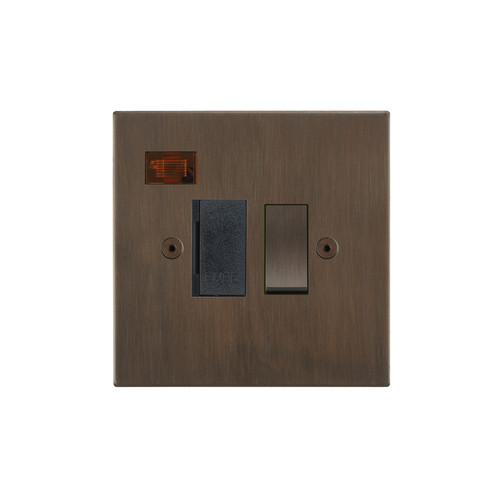 Horizon Square Fuse Spur 1 gang 13 amp switched neon Chocolate Bronze