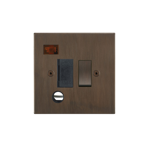 Horizon Square Fuse Spur 1 gang 13 amp switch neon cord spur Chocolate Bronze