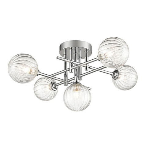 Abstraction Semi Flush Ceiling Light FL2464-5 Chrome 5x5W
