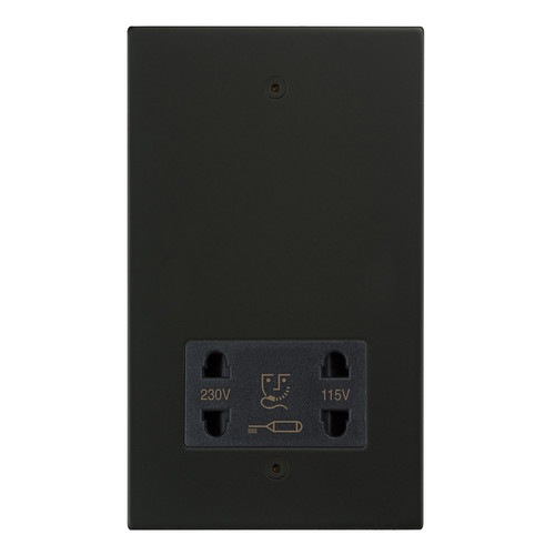 Horizon Square Shaver Point 1 gang shaver socket Matt Black
