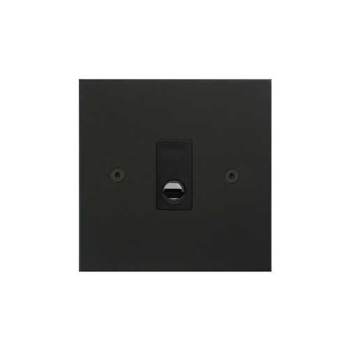 Horizon Square Socket 1 gang flex outlet Matt Black