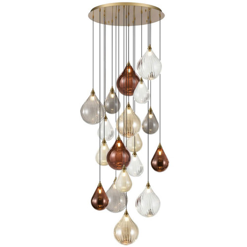 Perry/Galaxy 18 Light Cluster Pendant Base FL2468-18 Brass 90W