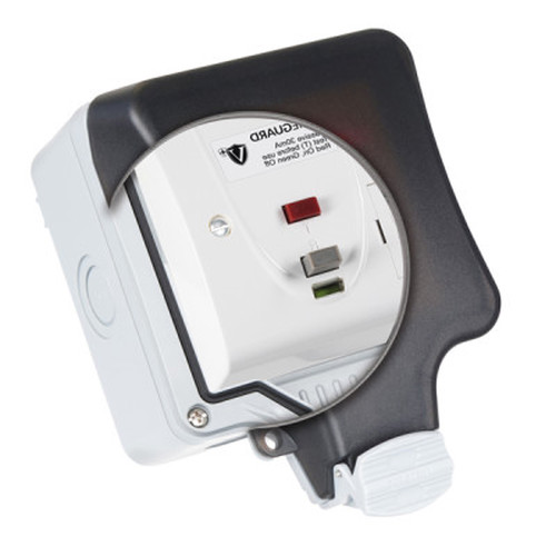 Weathersafe Vision RCD Fused Spur Single Gang 13A Grey