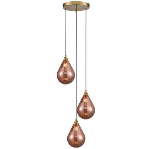 Perry/Galaxy 3 Light Cluster Pendant Base FL2468-3 Brass 15W