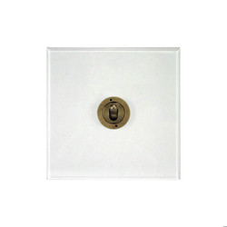 Prism Dolly Switch 1 gang 20 amp intermediate Antique Brass/ Clear Perspex