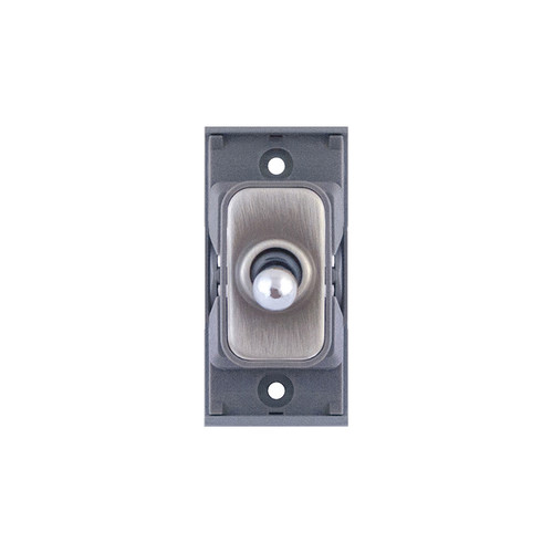 Screwless Toggle Switch Module 1 gang 2 way 10A Brushed Stainless