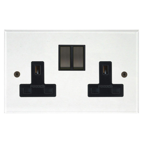Prism Wall Socket 2 gang 13 amp switch socket outlet Jordan Bronze / Clear Perspex