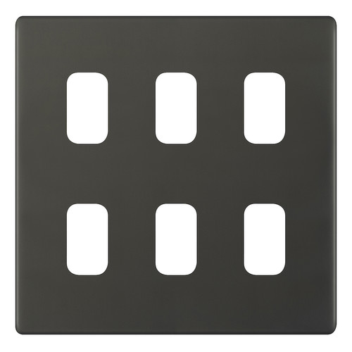 Modular Plate Screwless 6 gang Dark Bronze