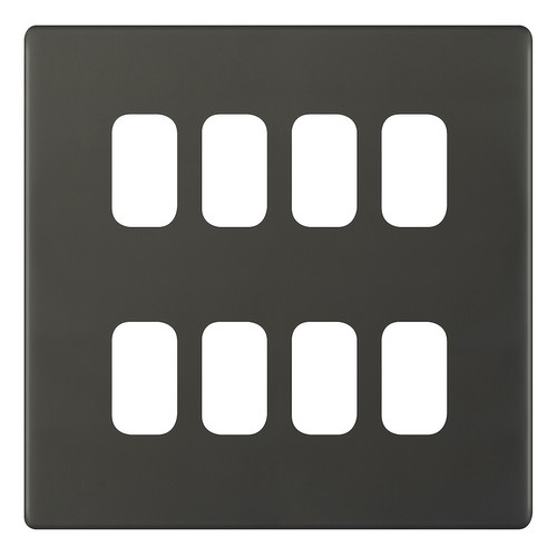Modular Plate Screwless 8 gang Dark Bronze