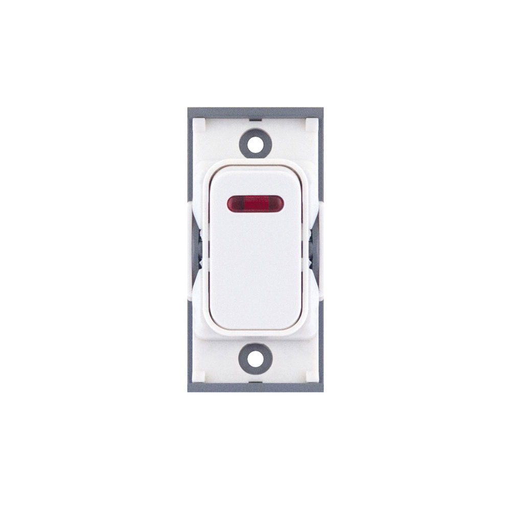 Screwless Rocker Switch Module 20A DP with Neon Matt White | Mr ...