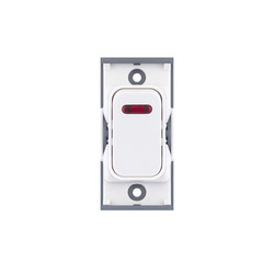 Screwless Rocker Switch Module 20A DP with Neon Matt White
