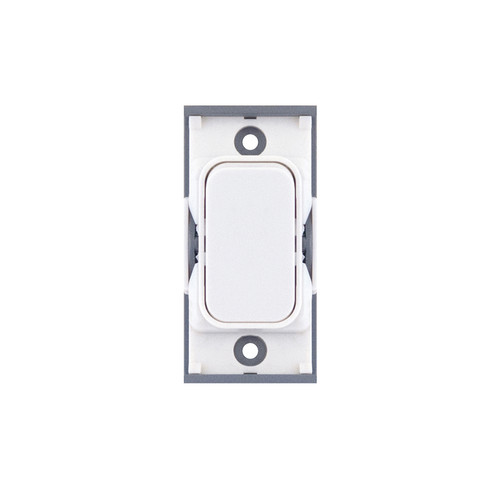 Screwless Rocker Switch Module 20A SP 1 Way Matt White