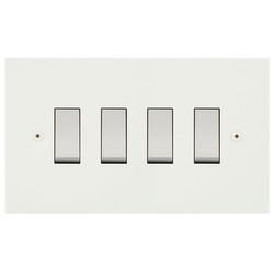 Horizon Square Rocker Switch 4 gang 20 amp 2 way Matt White