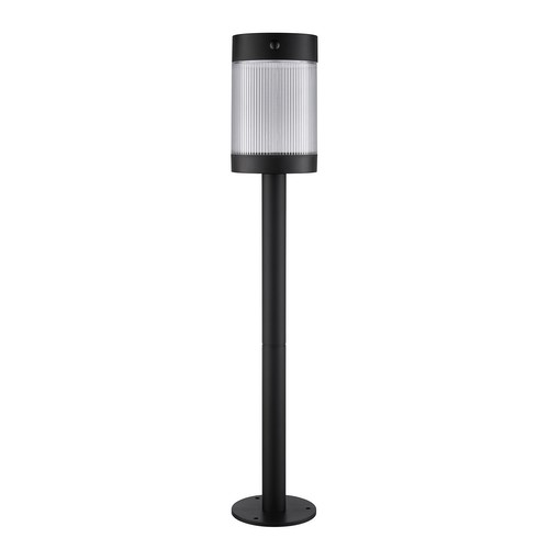 Coupar Solar Bollard Outdoor Garden Light Black 3000K Warm White