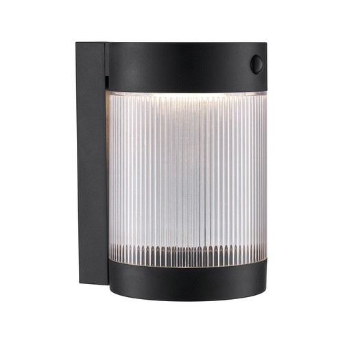 Coupar Solar Outdoor Garden Wall Light Black 3000K Warm White