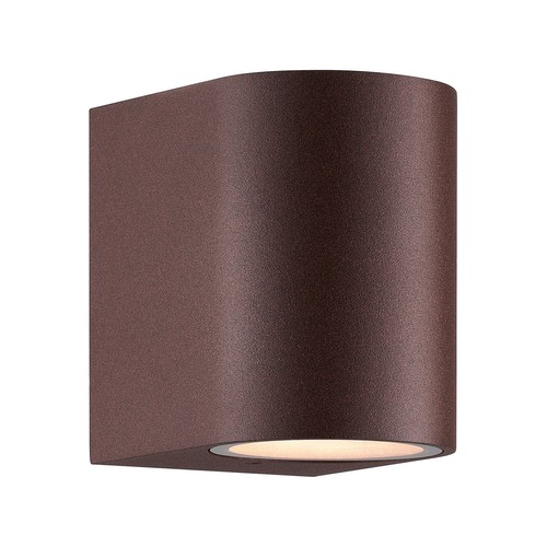 Dion Single Outdoor Garden Pillar Wall Light Rusty 25W