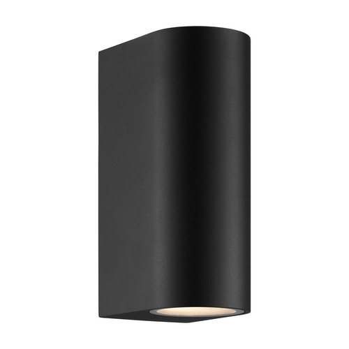 Dion Double Up and Down Outdoor Garden Pillar Wall Light Black 2x25W