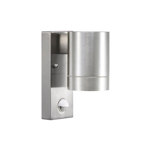 Tin Maxi Down Sensor Outdoor Garden Pillar Wall Light Aluminium 35W