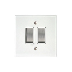 Prism Rocker Switch 2 gang rocker switch 2 way Stainless Steel / Clear Perspex
