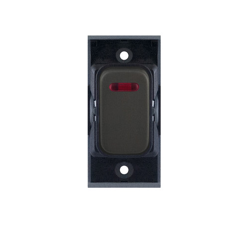 Screwless Rocker Switch Module 20A DP with Neon Dark Bronze