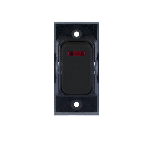 Screwless Rocker Switch Module 20A DP with Neon Matt Black