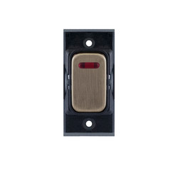 Screwless Rocker Switch Module 20A DP with Neon Antique Brass