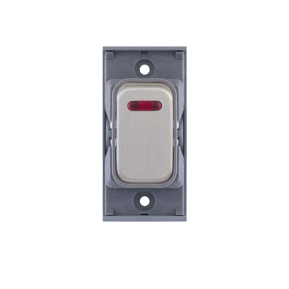 Screwless Rocker Switch Module 20A DP with Neon Brushed Stainless | Mr ...