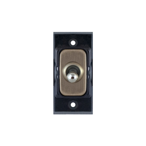 Screwless Toggle Switch Module 1 gang 2 way 10A Antique Brass
