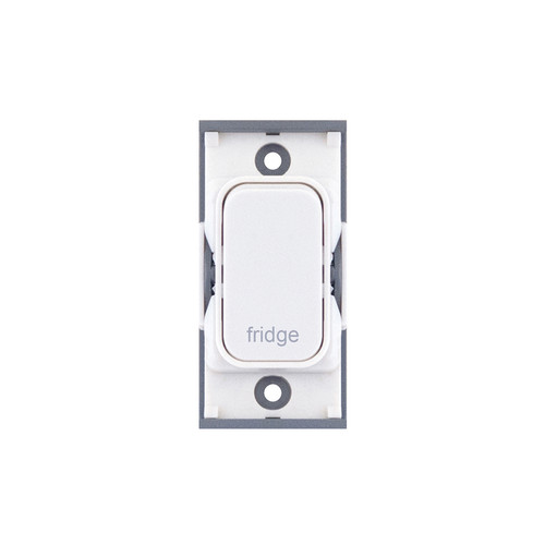 Rocker Switch Module 20A DP switch engraved 'fridge' White