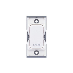 Rocker Switch Module 20A DP switch engraved 'boiler' White