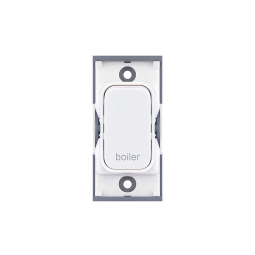 Rocker Switch Module 20A DP switch engraved 'boiler' White