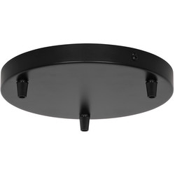 Luana Round Canopy Ceiling Rose Black 3 Ways