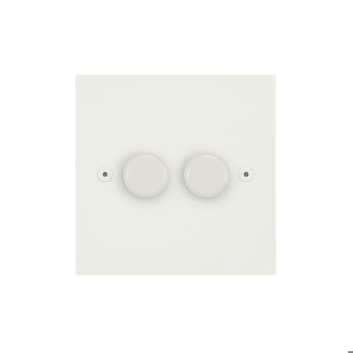 Horizon Square Dimmer Switch LED Trailing Edge 120W 2 gang 2 way Primed White