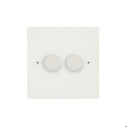 Horizon Square Dimmer Switch LED Trailing Edge Paintable 120W 2 gang 2 way Primed White