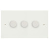 Horizon Square Dimmer Switch LED Trailing Edge 120W 3 gang 2 way Primed White