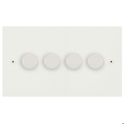 Horizon Square Dimmer Switch LED Trailing Edge Paintable 120W 4 gang 2 way Primed White