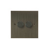 Horizon Square Dimmer Switch LED Trailing Edge 120W 2 gang 2 way Jordan Bronze