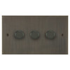 Horizon Square Dimmer Switch LED Trailing Edge 120W 3 gang 2 way Jordan Bronze