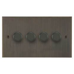 Horizon Square Dimmer Switch LED Trailing Edge 120W 4 gang 2 way Jordan Bronze