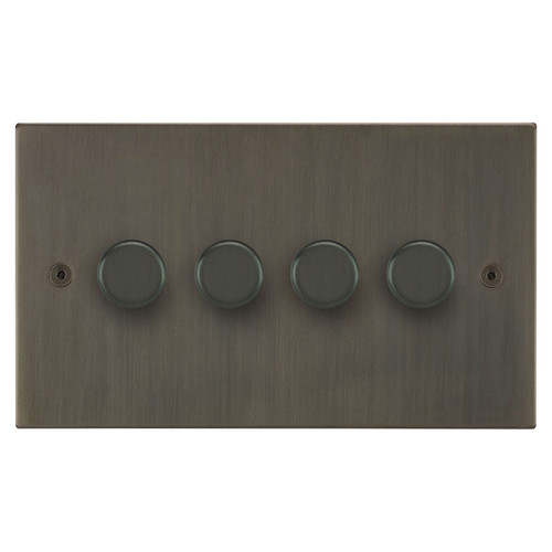 Horizon Square Dimmer Switch LED Trailing Edge 120W 4 gang 2 way Jordan Bronze