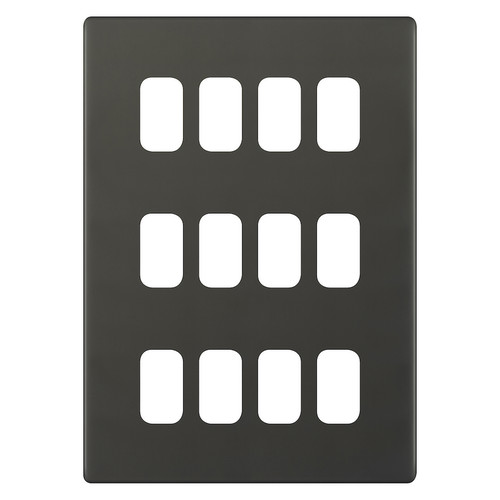 Modular Plate Screwless 12 gang Dark Bronze
